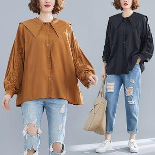 Sailor Collar Drawstring Blouse