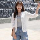 3/4-sleeve Lace Blouson Jacket