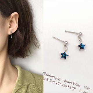 Rhinestone Alloy Leaf Dangle Earring