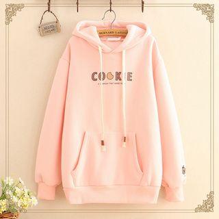 Cookie Print Fleece-lined Hoodie
