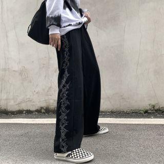 Pattern Print Wide Leg Pants