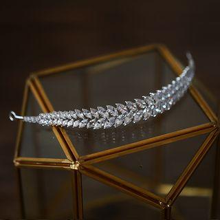 Rhinestone Leaf Headpiece As Shown In Figure - One Size