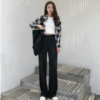 Plaid Shirt / Straight Cut Pants