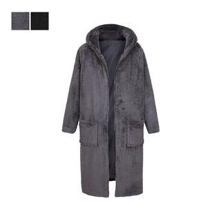 Faux-fur Long Zip Hoodie