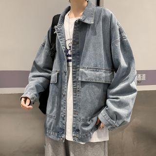 Oversized Denim Cargo Jacket