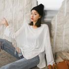 Dip-back Slit-side Oversized T-shirt
