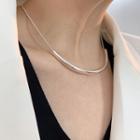 Curve Pendant Alloy Necklace Xl1484 - Silver - One Size