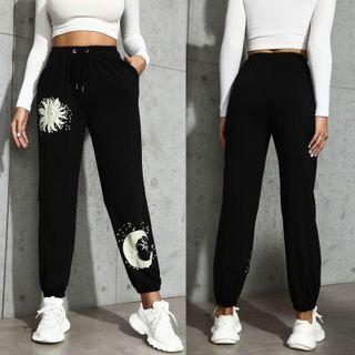 Graphic High Waist Sweatpants