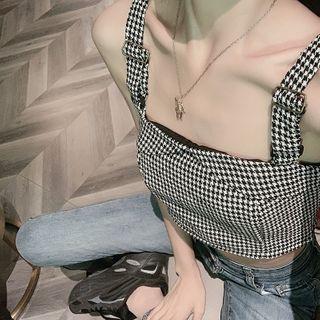 Houndstooth Cropped Camisole Top