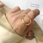 925 Sterling Silver Geometric Open Ring K464 - Gold - One Size