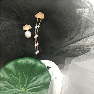 Alloy Cloud Faux Pearl Fringed Earring 1 Pair - Earrings - 925silver - Gold - One Size