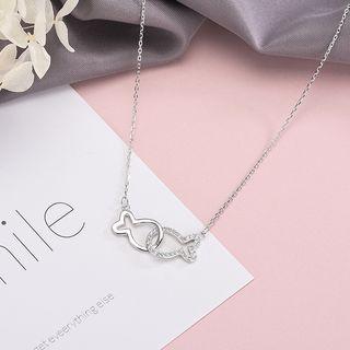 925 Sterling Silver Pisces Necklace Ns292 - One Size