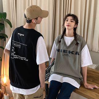 Couple Matching Printed Sleeveless T-shirt