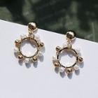 Faux Pearl Hoop Dangle Earring 1 Pair - Gold - One Size