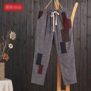 Applique Pinstripe Pants