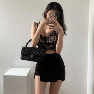 Mini Pencil Skirt / Lace Up Undershorts