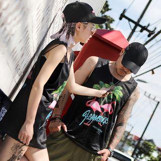 Flamingo Print Tank Top