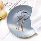 Rhinestone Fringed Hoop Earring As Shown In Figure - One Size
