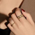 Chained Alloy Open Ring / Alloy Open Ring / Set