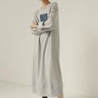 Maxi Printed Pullover Dress Gray - One Size