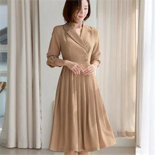 Pleated-skirt Coatdress