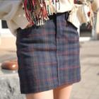 Inset Shorts Plaid Miniskirt