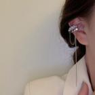 Layered Alloy Cuff Earring 1 Pc - D91 - Silver - One Size