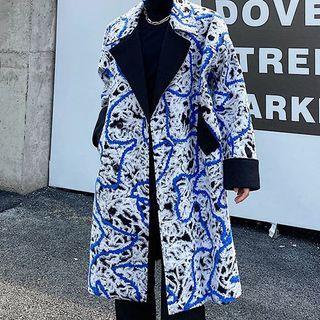 Printed Double-breasted Midi Coat