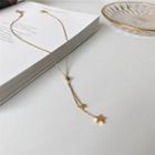 Star Fringed Necklace 1 Pc - Necklace - Gold - One Size