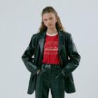 {of Vintage} Single-breasted Faux-leather Jacket