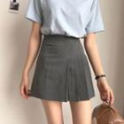 Fitted Pleated Mini Skirt