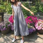 Plaid Cap-sleeve Wide-leg Jumpsuit