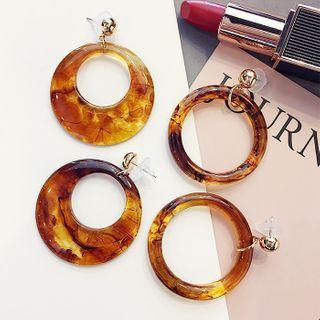 Hoop Earring 1 Pair - Brown - One Size
