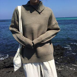 Collared Plain Sweater