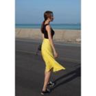 High-waist A-line Midi Skirt
