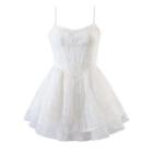 Spaghetti Strap Asymmetrical A-line Layered Lace Dress