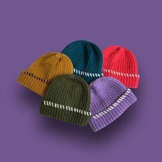 Contrast Stitching Beanie