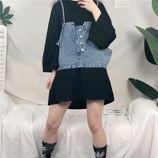 Long-sleeve T-shirt / Denim Camisole