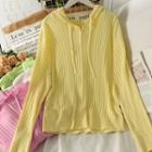 Zipper Hooded Light Knit Top In 6 Colors