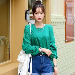 Long-sleeve Cheer Up Print T-shirt