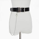 Alloy Chained Faux Leather Belt Black - One Size