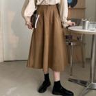 Plain Midi A-line Skirt / Plain Blouse