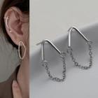 Chained Alloy Earring 1 Pair - Earring - With Earring Backs - Silver - One Size