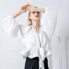 Long-sleeve Front Knot Blouse