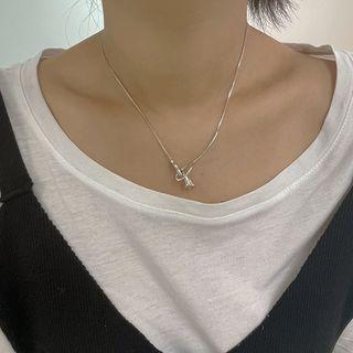 Flower Pendant Sterling Silver Necklace Xl1657 - 1pc - Silver - One Size
