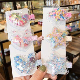 Sequined Transparent Heart / Star Hair Clip