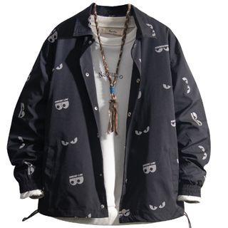 Eyes Print Button-up Jacket