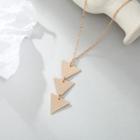 Triangle Pendant Alloy Necklace Xz28jin - Gold - One Size