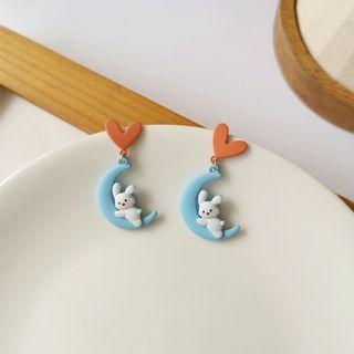 Rabbit Moon Alloy Dangle Earring