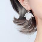925 Sterling Silver Petal Swirl Fringed Earring 1 Pair - White Dangle Earring - One Size